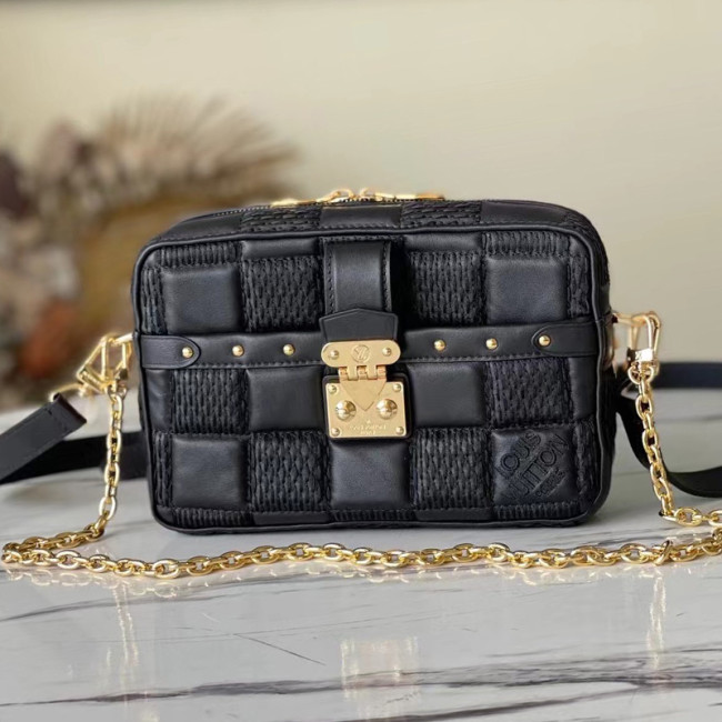 Louis Vuitton Womens Bags Shoulder Handbags Luxury Brand Fashion Type Vintage Design TROCA PM Black Damier Quilt lambskin M59116 with Original Box Whatapp