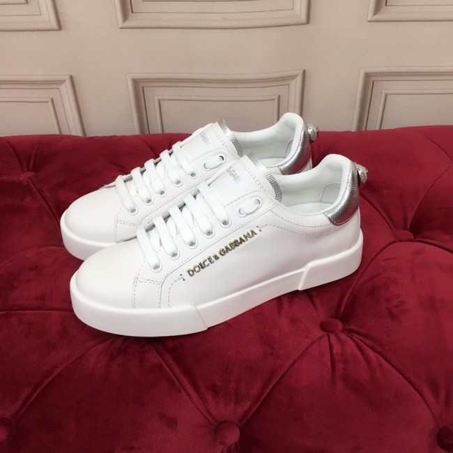 Dolce&Gabbana Womens Mens Shoes Fashion Sneakers Luxury Brand Calfskin Nappa Portofino Sneakers With Lettering Whatapp