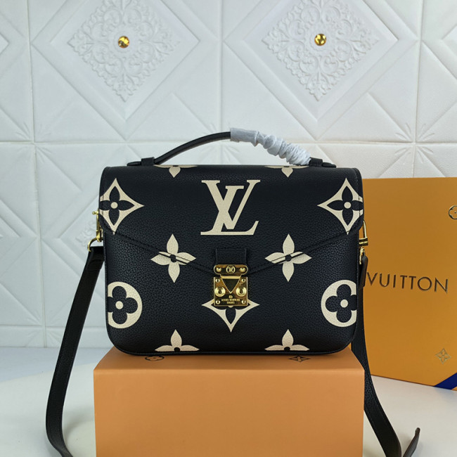 Louis Vuitton Womens Bags Crossbody Bag POCHETTE MÉTIS Black/Beige Bicolor Monogram Empreinte Leather Luxury Brand Messenger Shoulder Bags with Original Box M45773 Whatapp