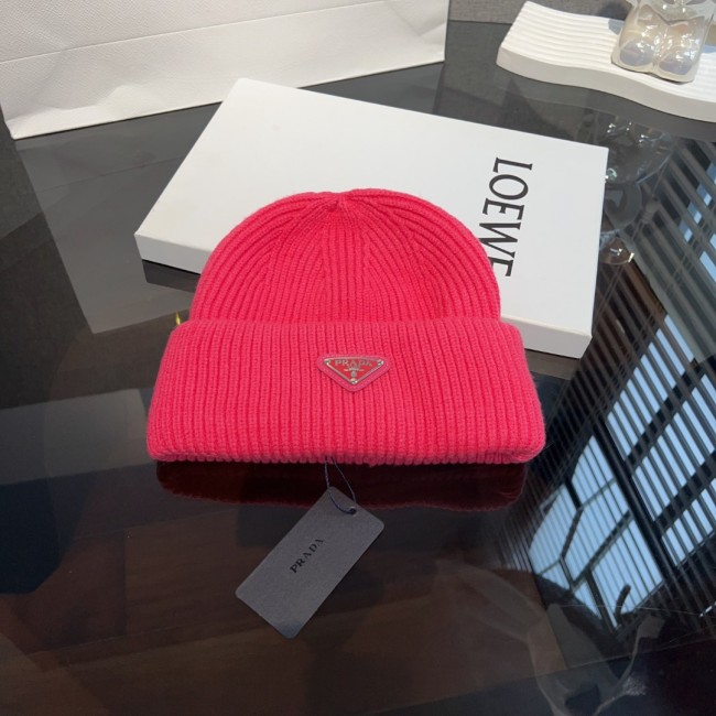 Prada Men Womens Hats Luxury Brand Design Prada Knit Hat with Original Box