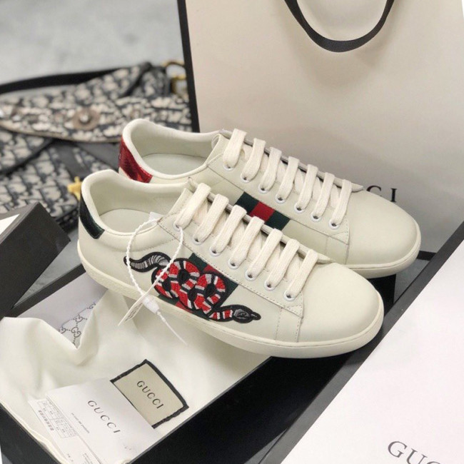 Gucci Womens Shoes Fashion Sneakers Lace-Up Luxury Brand Women's Ace Embroidered Sneaker with Original Box Whatapp