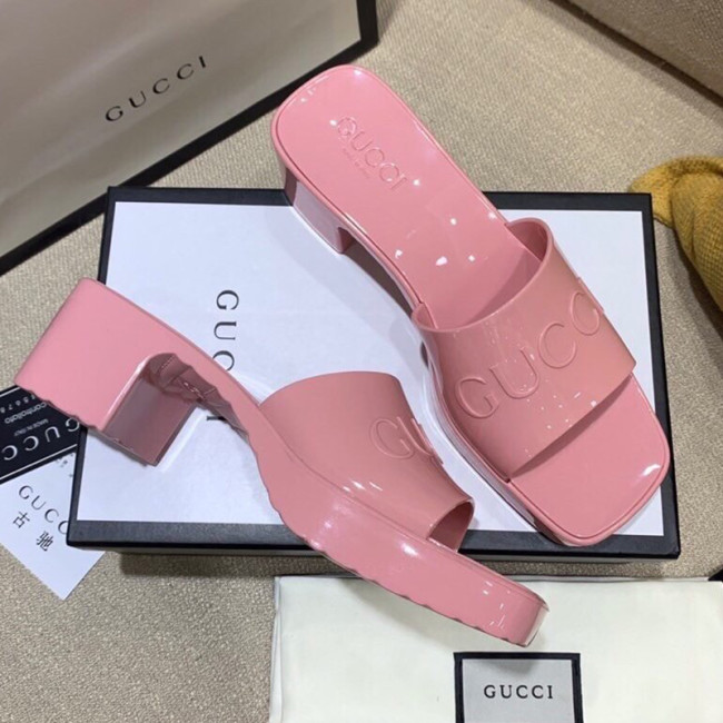 Gucci Womens Shoes Sandals Slides Slippers Luxury Brand Thick Sole 5cm Heel Design Women's GG slide sandal with Original Box Whatapp