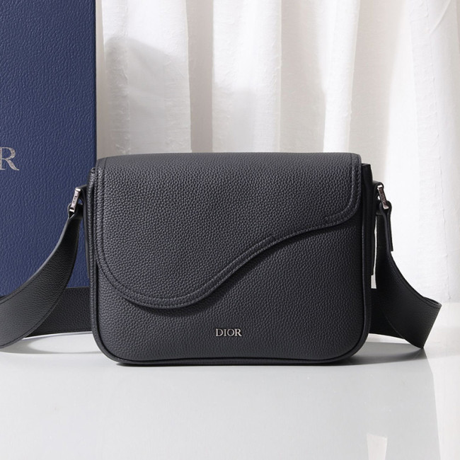 Dior Mens Bags Shoulder Messenger Bags Luxury Brand Dior MINI SADDLE MESSENGER BAG Black Grained Calfskin with Original Box 1ADME130YMJ_H00N Whatapp