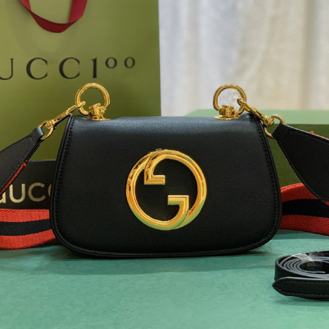 Gucci Womens Bags Shoulder Messenger Bag Luxury Brand Gucci Blondie mini bag in black leather with Original Box 698643 UXXAG 9161 Whatapp