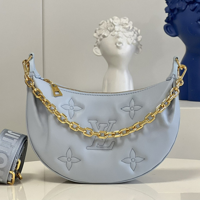 Louis Vuitton Womens Bags Shoulder Messenger Bag Luxury Brand M59825 OVER THE MOON Bleu Glacier Blue Quilted and embroidered smooth calf leather with Original Box Whatapp