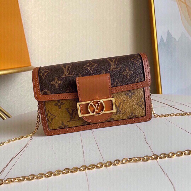 Louis Vuitton Womens Bags Clutch Messenger Bags Luxury Brand Fashion DAUPHINE CHAIN WALLET M68746 with Original Box Whatapp