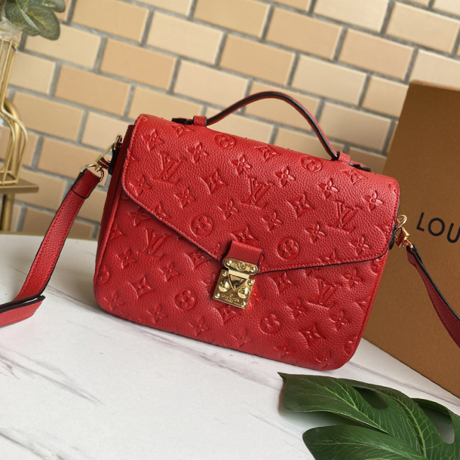 Louis Vuitton Womens Bags Crossbody Bag Pochette Métis Luxury Brand POCHETTE METIS Scarlet Monogram Empreinte Leather M44155 Whatapp