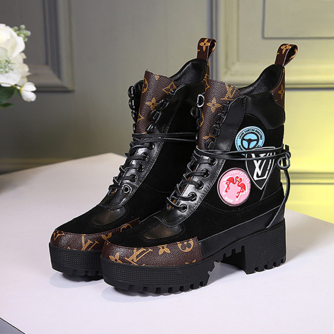 Louis Vuitton Women Shoes Boots Luxury Brand Fashion Ankle Boots LAUREATE PLATFORM DESERT BOOT Whatapp