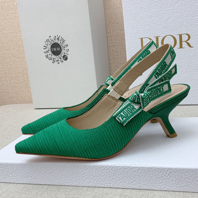 Dior Women Shoes Pumps Luxury Design Fashion Type 6.5cm High Heel Shoes for Wedding Style J'ADIOR SLINGBACK PUMP Cotton Fabric with Original Box Whatapp