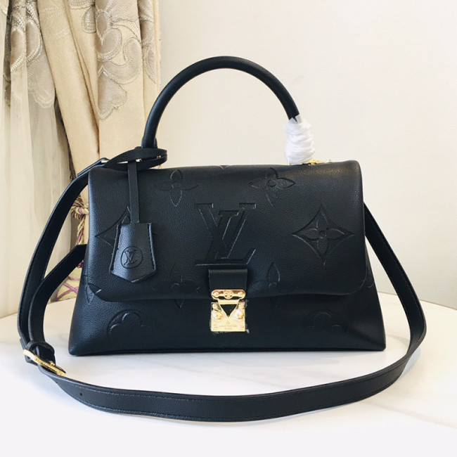 Louis Vuitton Womens Bags Messenger Shoulder Bags Luxury Brand MADELEINE MM M45976 Black Embossed, grained cowhide leather with Original Box Whatapp