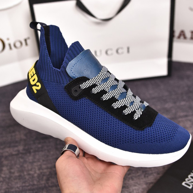 Dsquared2 Men Shoes Sneakers Luxury Brand Breathable RUN DS2 LEGEND Boxer Bumper SNEAKERS with Original Box Whatapp