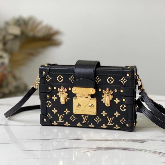 Louis Vuitton Womens Bag Shoulder Messenger Bags Luxury Brand Fashion PETITE MALLE M57817 Calfskin leather with metallic Monogram pattern Whatapp