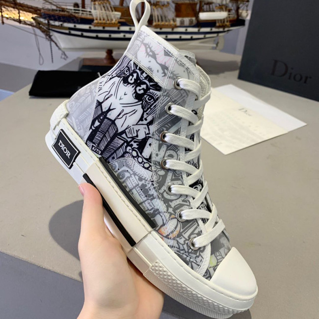 Dior Womens Mens Shoes Sneakers Luxury Brand Unisex Design B23 High-Top Sneaker with Box Whatapp