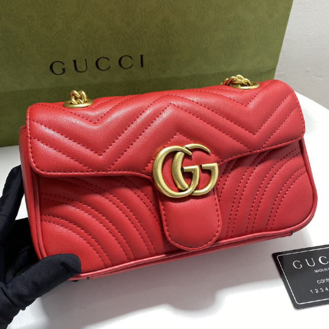 Gucci Womens Bags Shoulder Messenger Bag Luxury Brand Gucci GG Marmont matelassé mini bag with Original Box 446744 DTDIT 6433 Whatapp