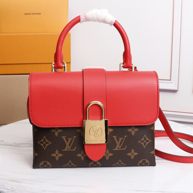 Louis Vuitton Womens Bags Luxury Brand Fashion Handbags Crossbody Bags Type LOCKY BB M44322 Coquelicot Red Monogram coated canvas and smooth cowhide leather with Original Box Whatapp