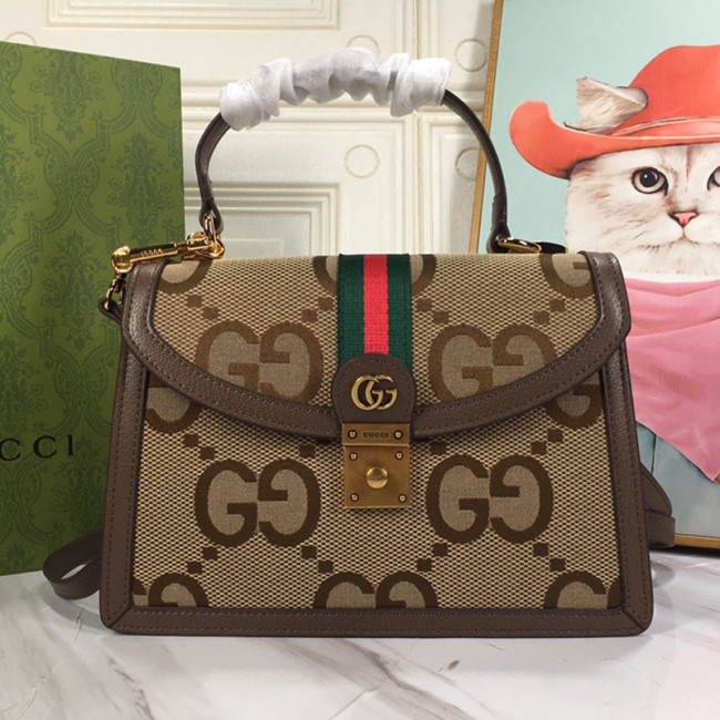 Gucci Womens Bags Shoulder Messenger Bag Luxury Brand Gucci Ophidia small top handle bag in GG supreme canvas with Original Box 651055 UKMDG 2570 Whatapp