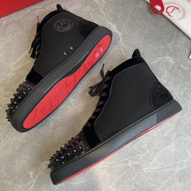 Christian Louboutin Mens Shoes Luxury Brand Red Bottom Design Louis Junior Spikes Flat with Original Box CL sneakers Whatapp