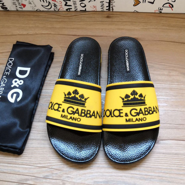 Dolce&Gabbana Womens Mens Shoes Sandals Milano Slides In Rubber And Calfskin Luxury Sandals Beach Wear with Original Box Slippers Whatapp