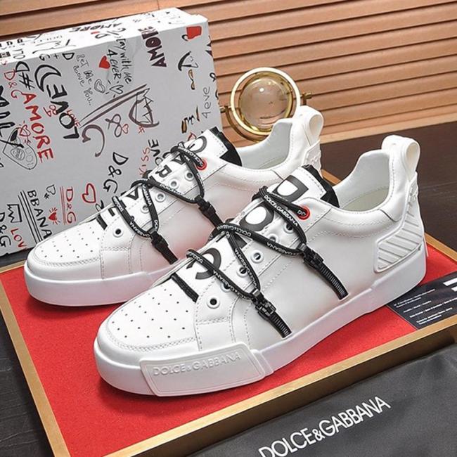 Dolce&Gabbana Men Shoes Sneakers Breathable Luxury Fashion Type Portofino Sneakers In Calfskin And Patent Leather CS1783AJ98689697 Whatapp