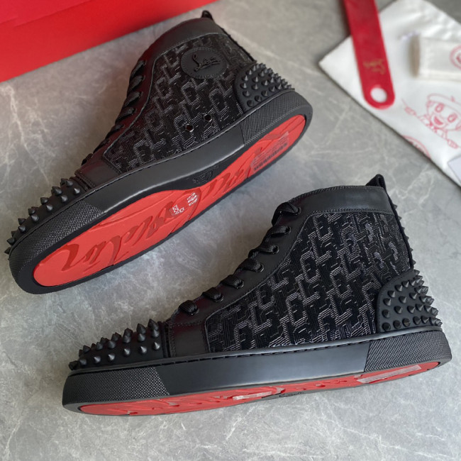 Christian Louboutin Mens Shoes Luxury Brand Red Bottom Design Louis Junior Spikes Flat with Original Box CL sneakers Whatapp