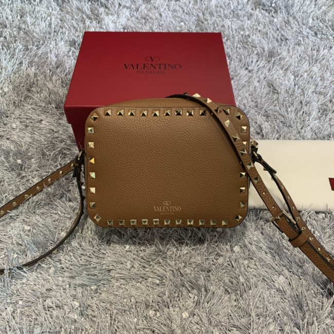 Valentino Womens Bags Camera Bag Luxury Fashion SMALL ROCKSTUD CALFSKIN CROSSBODY BAG with Original Box Whatapp